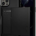 Spigen Slim Armor CS Back Cover Case for iPhone 12 Pro/12, Built-in Card Slot, Dual-Layer Protection – Polycarbonate + TPU | Black